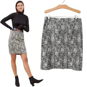 MM LaFleur "The Noho" Pencil Skirt Size 4 Crackle Cream Black